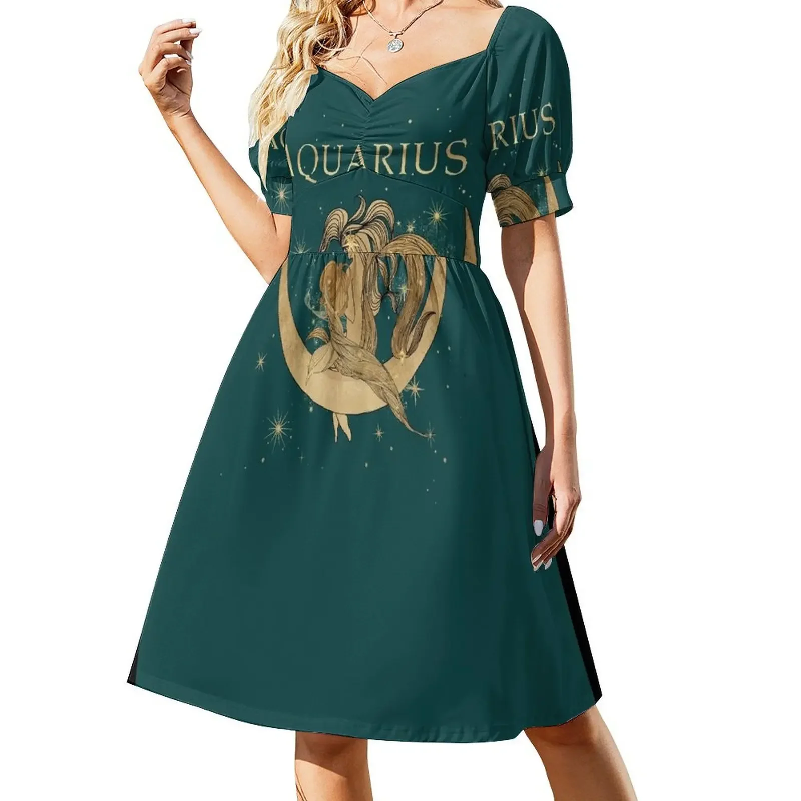 

Aquarius zodiac woman Sleeveless Dress loose women's dress elegant chic women dresses promotion Dress