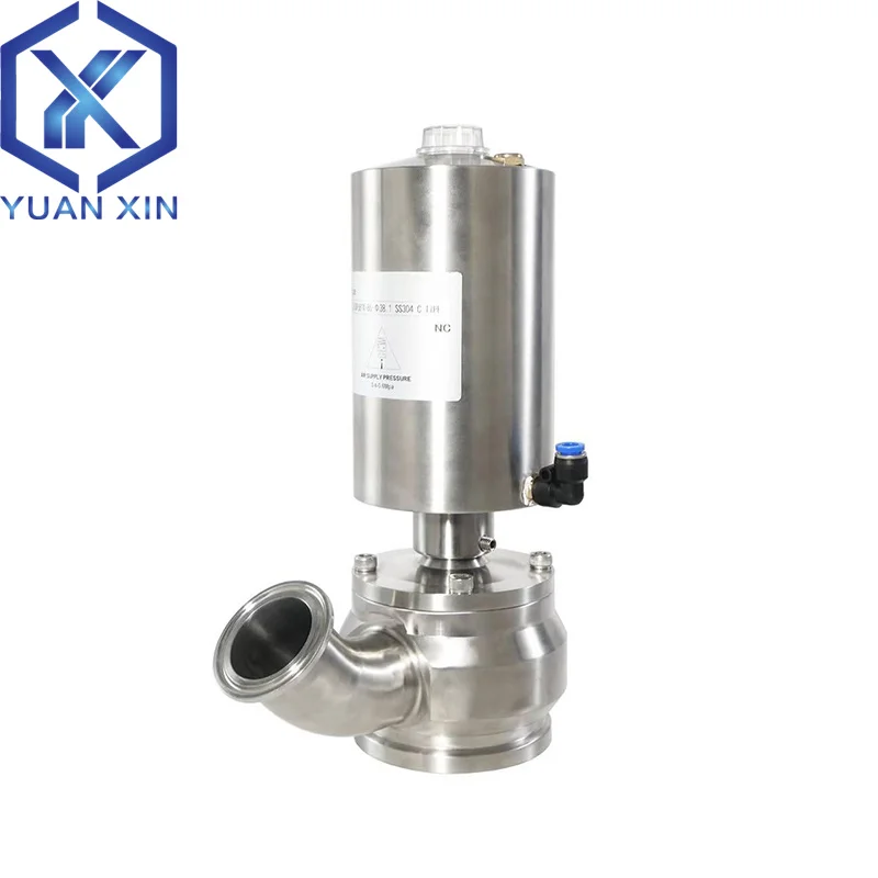 316L stainless steel sterile pneumatic tank bottom valve, bottom discharge type, PTFE seal Sanitary