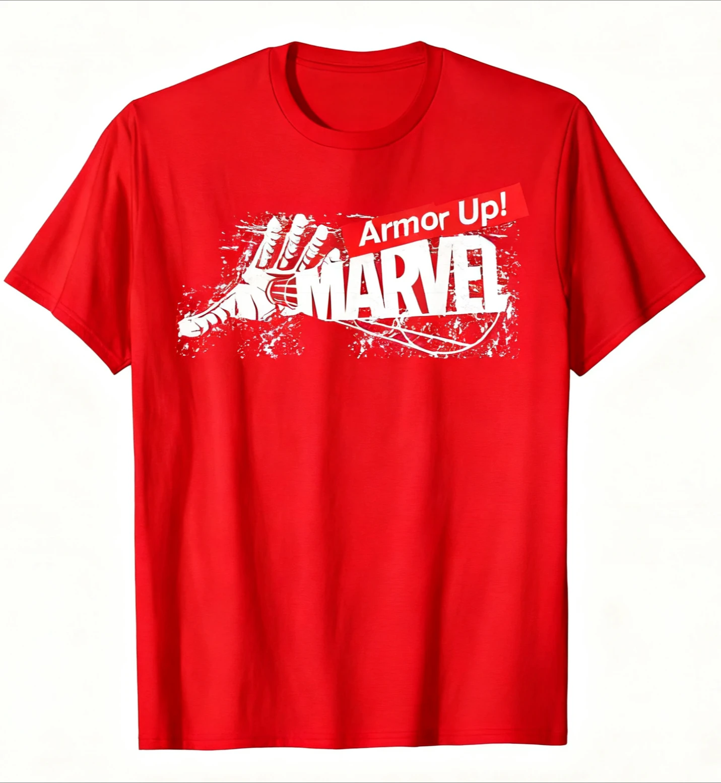 

New Arrival Marvel Iron Man Armor Arc Beam Logo Tshirt Harajuku Aesthetic Style Breathable Loose Men's and Women's Plus-size Top