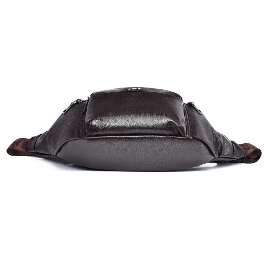 

Мужская сумка через плечо из искусственной кожи, большая вместительная сумка для телефона, студенческая сумка на плечо, водонепроницаемая с несколькими карманами, поясная сумка для езды на велосипеде