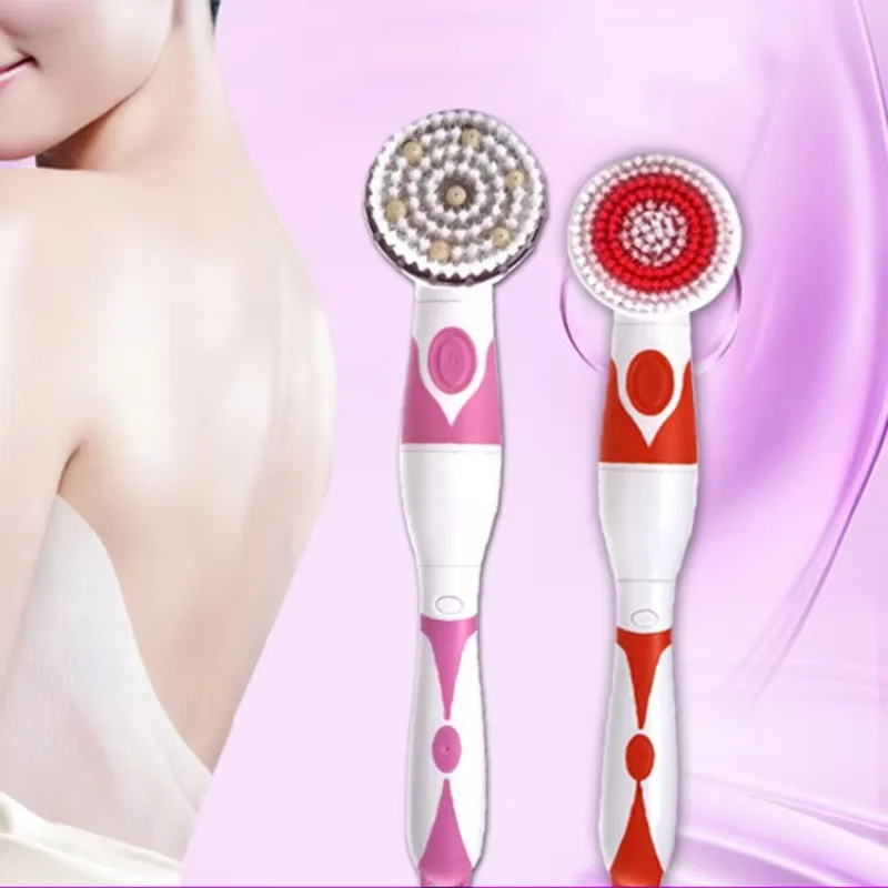 Four Heads Body Shower Brush Scrub Waterproof Exfoliating Cleaning Electric Bath Body Brush