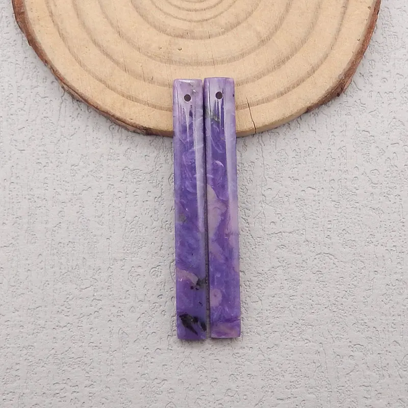 Natural Stone Charoite Earring Beads Pair,Fashion Gemstone Earring Pair For Women Jewelry Making DIY