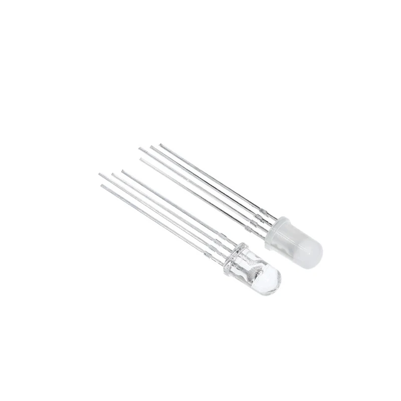50~5000Pcs Fog Shaped Transparent Common Cathode Full Color LED 5MM Four Legged Red Green Blue RGB