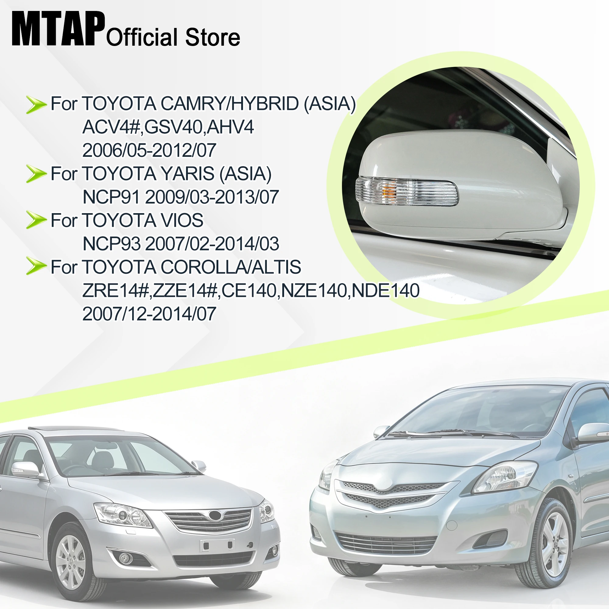 Side Mirror Turn Signal Light For TOYOTA Camry/Yaris (ASIA)/Vios/Corolla/Altis 2007-2014 Side Mirror Indicator Light / Blinker - view 3