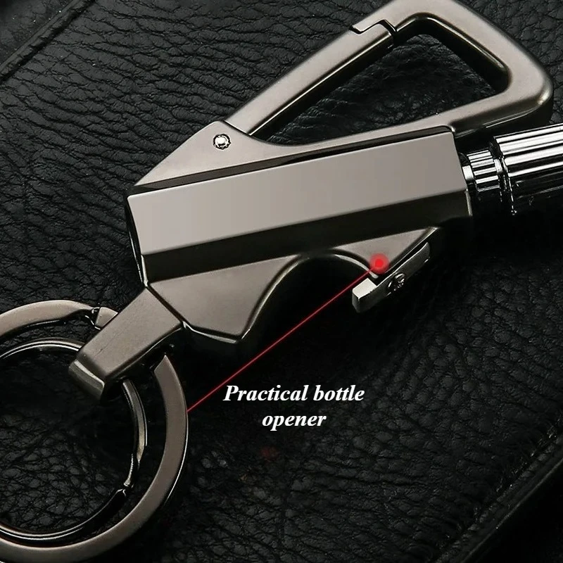 Ten Thousand Match Metal Lighter with Multi functional 3-in-1 Keychain Outdoor Waterproof Portable Mini Cigarette Lighter
