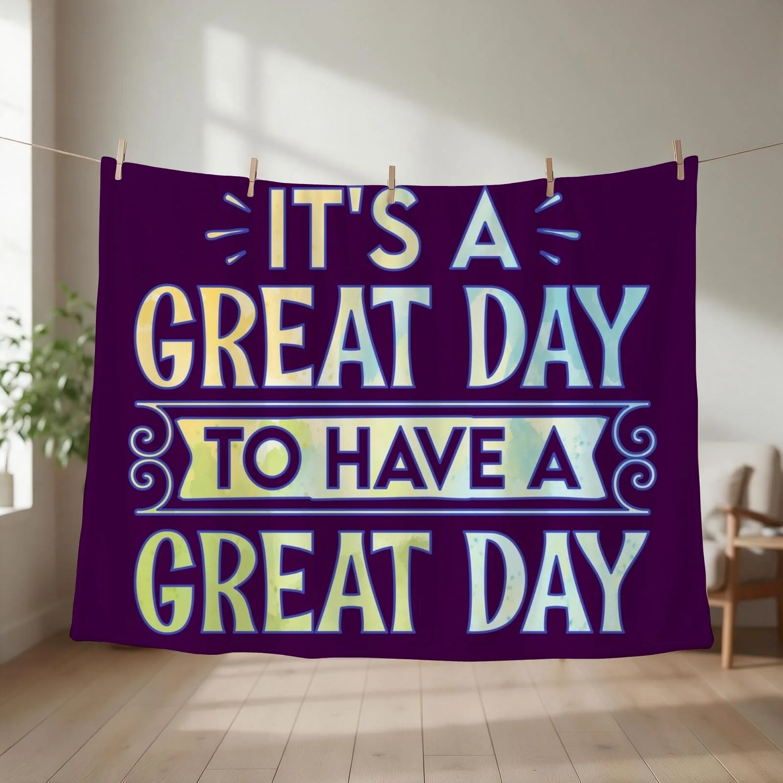 It's A Great Day To Have A Great Day Throw Blanket Blankets For Bed Kid'S Personalized Gift cosplay anime Blankets