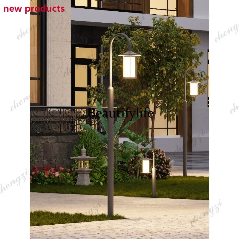 D1089 Simple personalized courtyard outdoor waterproof solar pole light outdoor community garden villa road street light