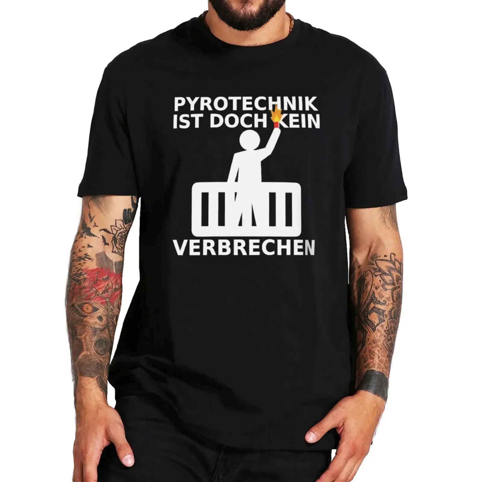 Pyrotechnik Ist Doch Kein Verbrechen T Shirt Funny Football Meme Y2k Tee Tops EU Size 100% Cotton Soft Summer Unisex T-shirts