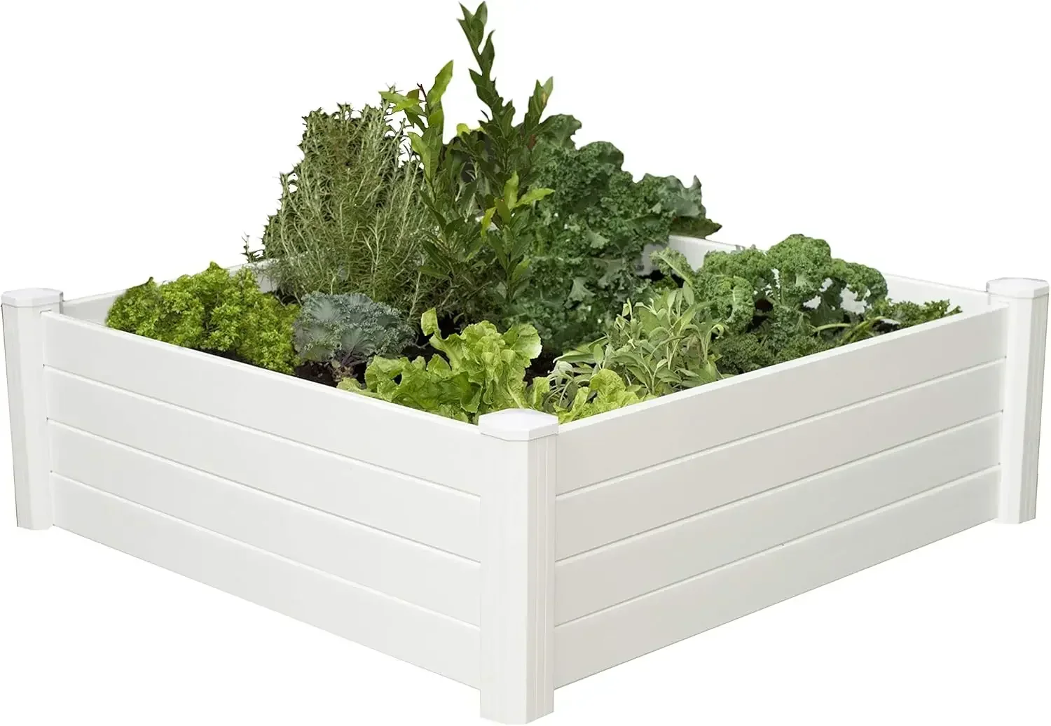 NuVue Products 26001 Premium Outdoor Raised Garden Bed for Growing Edible Plants and Flowers, BPA-Free Woodgrain Panel Elevated