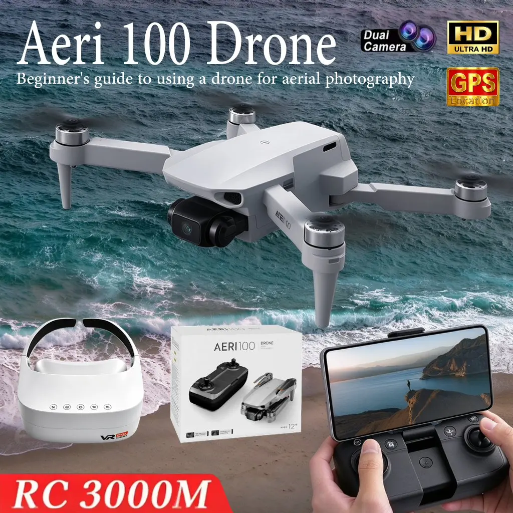 HOT NEW Aeri100 MINI Drone 8K Professional HD Dual Camera RC 5G WIFI Brushless Motor Obstacle Avoidance Foldable Quadcopter Toys