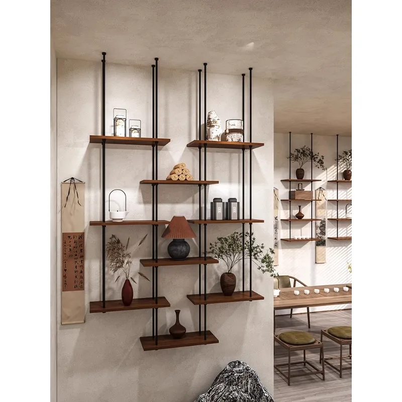 Minimalist Hanging Shelf Office Light Luxury Ceiling Bookshelf Bar Hanger Decorative Rack Tea Room Hanger Display Rack