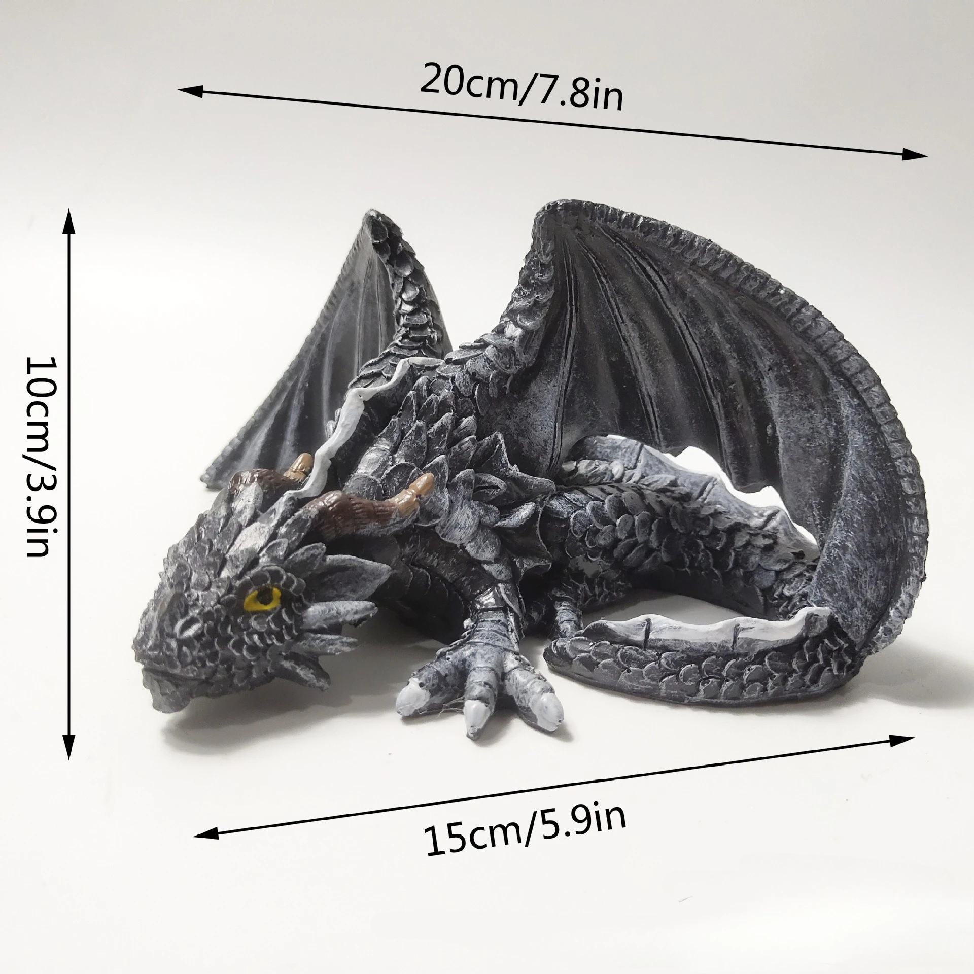 Gothic Dragon Sculpture Large Crouching Resin Dragon Statue for Home Decor Dark Fantasy Collectible with Hand-Painted Details - Image 6