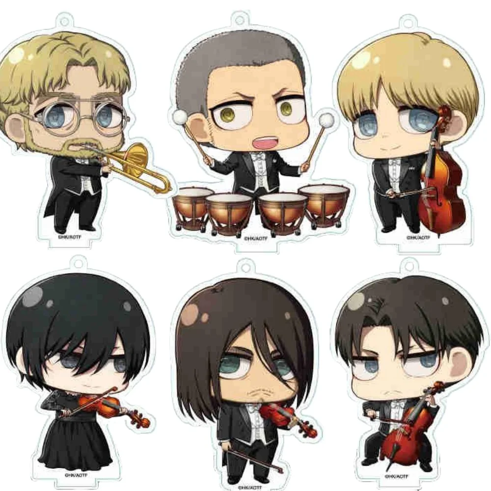 Charm Cartoon Anime Fans Gifts HD Figure Attack on Titan Q Edition Acrylic KeyChain Pendant Bag Decor Accessories About 6cm