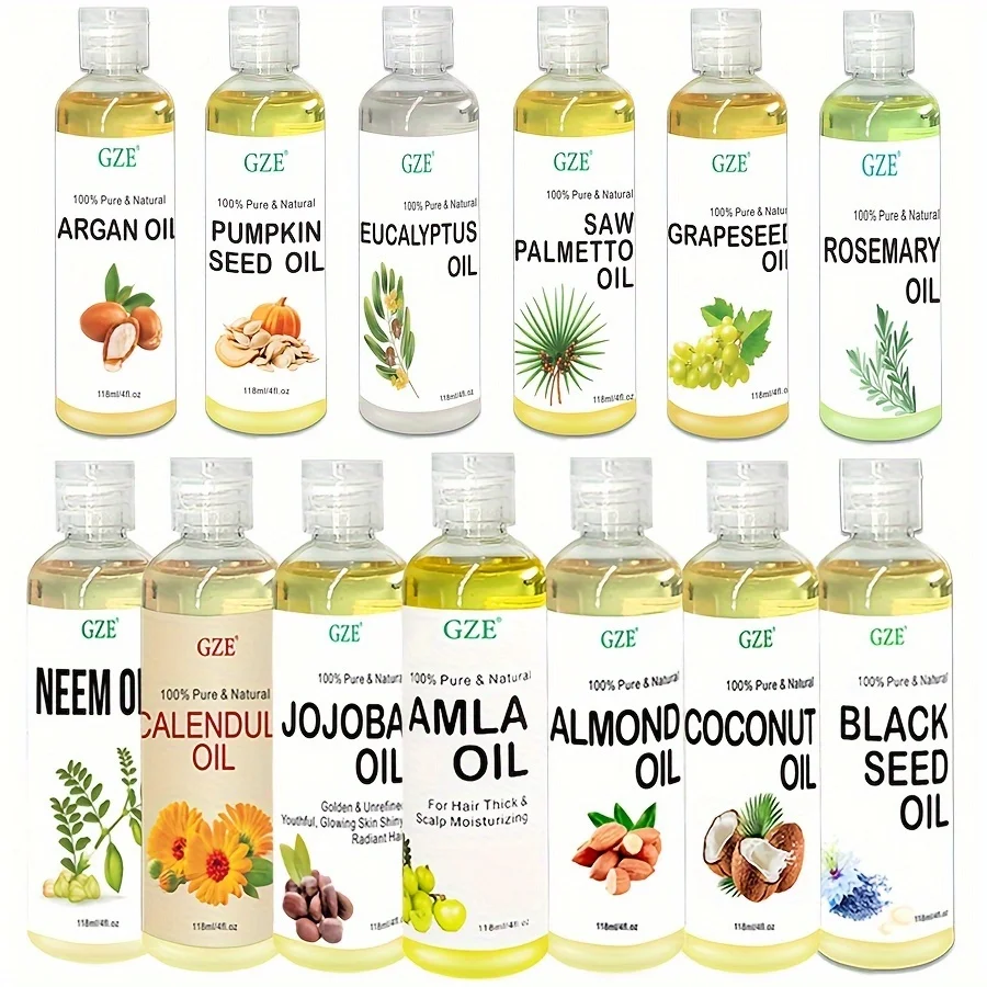 GZE Grapeseed Oil, Skin Care for Sensitive Skin, Light Silky Moisturizer for All Skin Type, Hair Strengthens Vegan Thickening