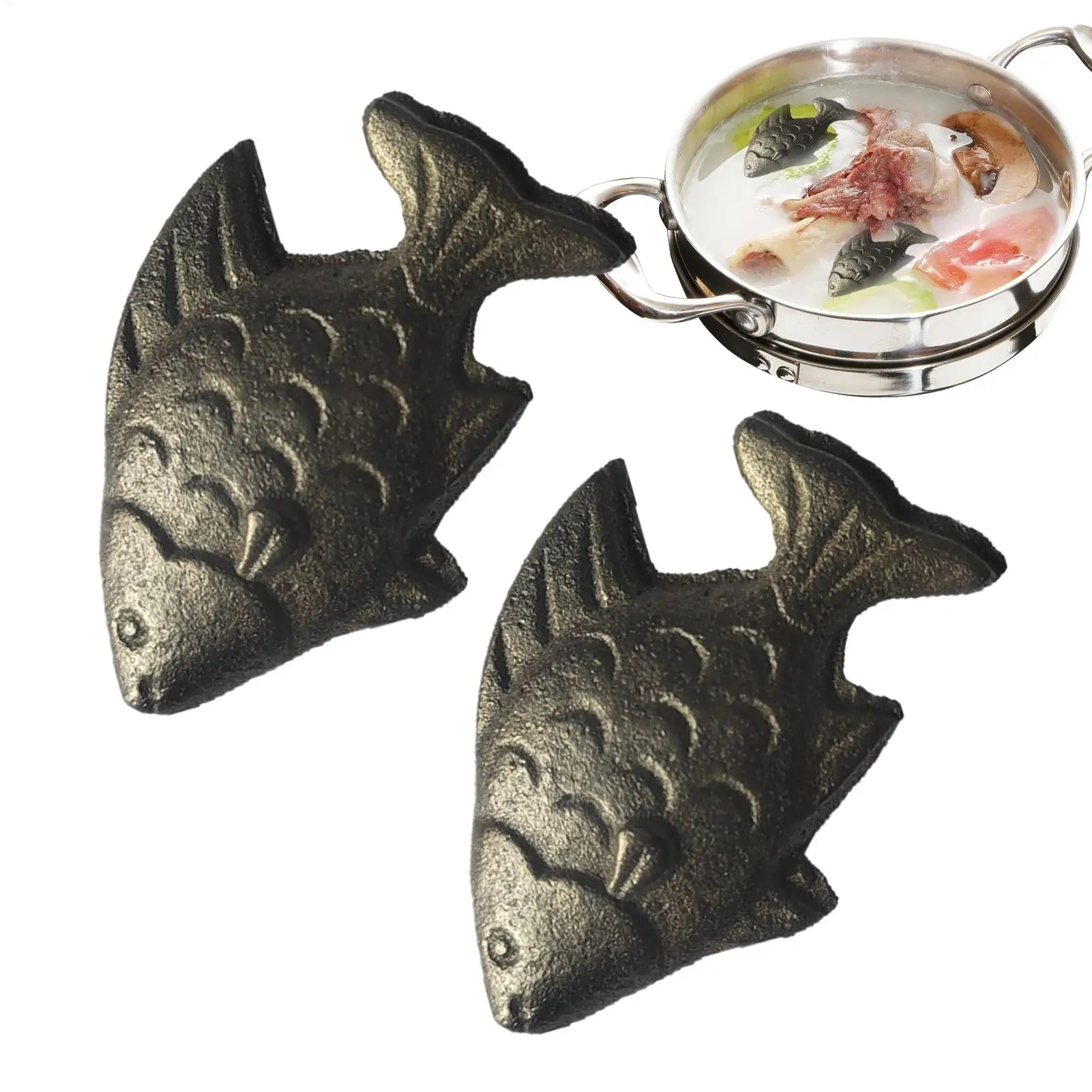 2 Pcs Iron Fish Natural Source Of Iron Fish Effective 2 Pieces Reusable Kitchen Accessories for Deficiency Children Vegetarians