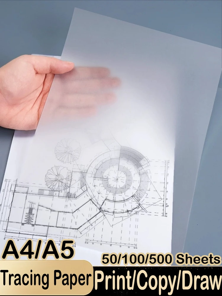 500/50 Sheets Tracing Paper A5 A4 White Translucent Sketching Papers Drawing For Drawing Art Paper School Office Art Supplies
