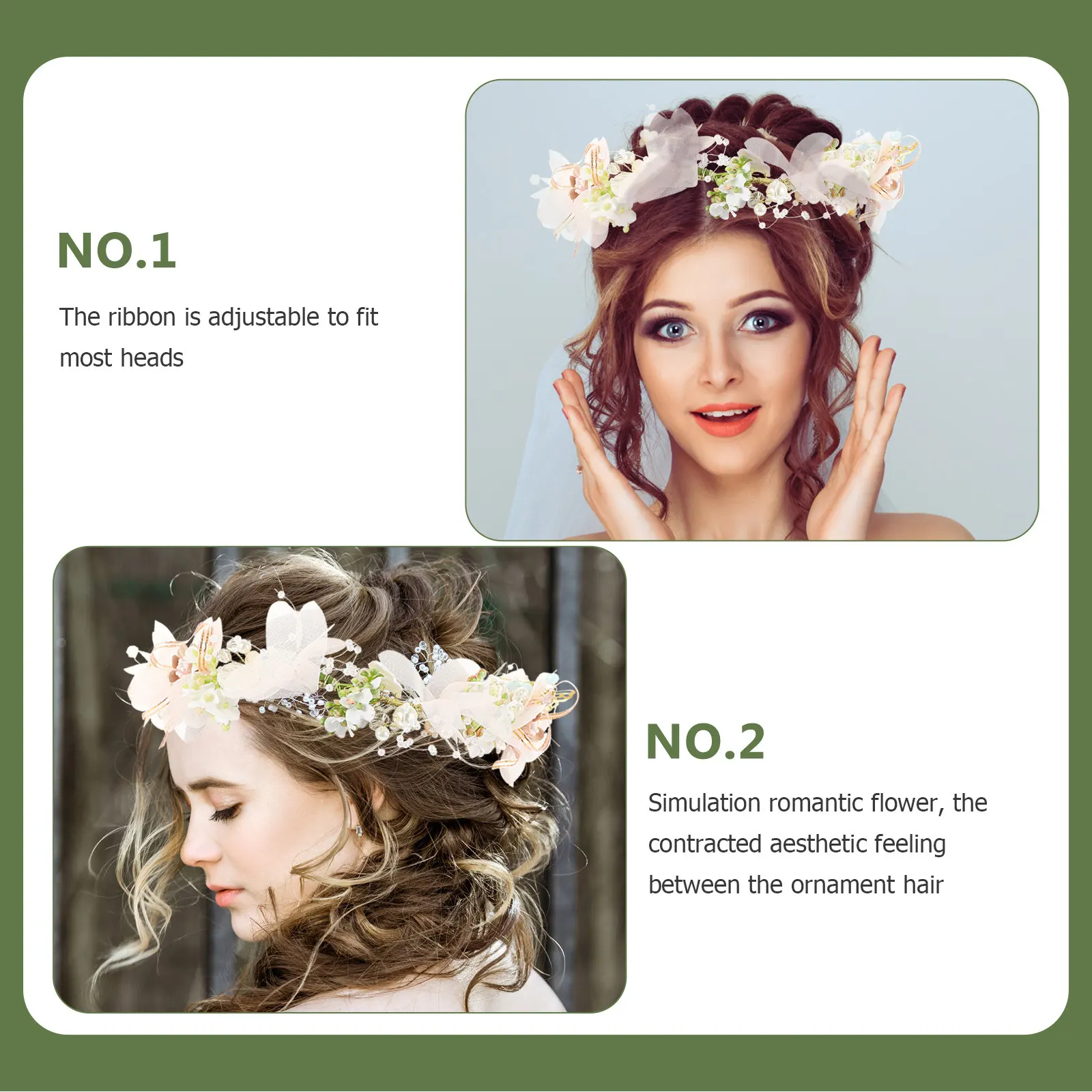 

Flower Crown for Girls Premium Artificial Wreath Headdress Stylish Elegant Floral Hairband Photo Prop Christmas Birthday Themed