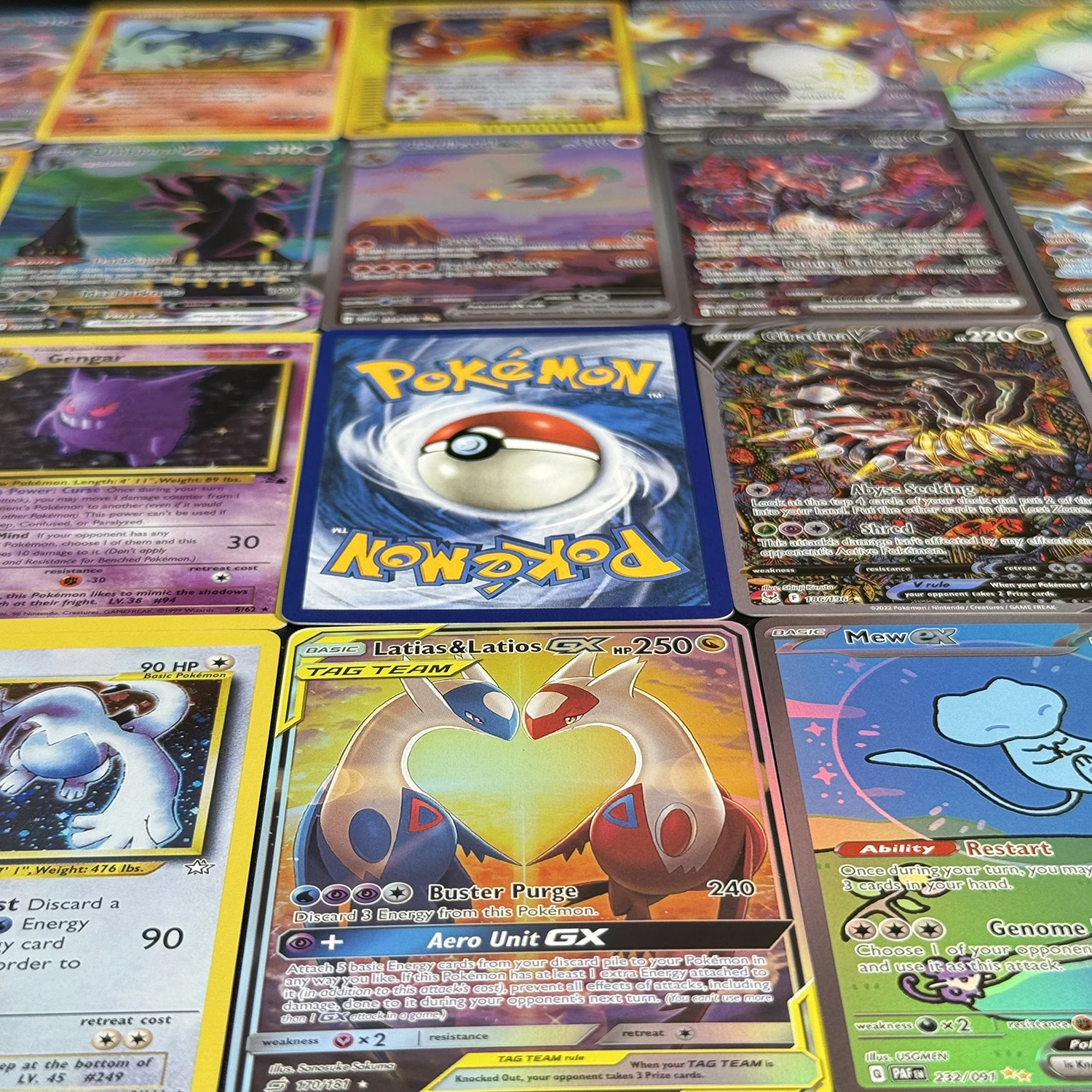 Whole Set PKM 55PCS/Set PTCG-Q Proxy Foil Cards Mewex Charizard ex GiratinaV UmbreonVMAX Latias&LatiosGX Pikachu ex Complete set