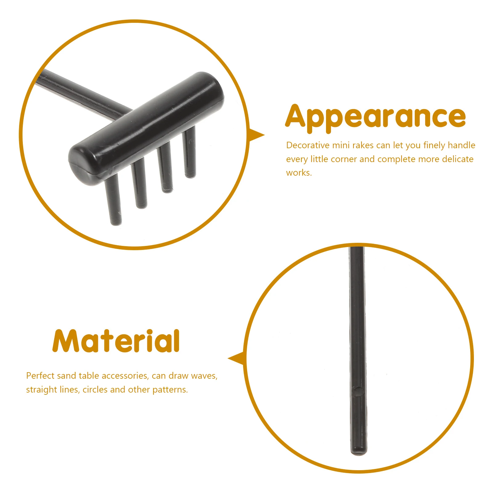 

6pcs Mini Zen Rakes Small L Tools for S Table Decor Plastic Wave Circle Patterns Bedroom Accessories Home Decor