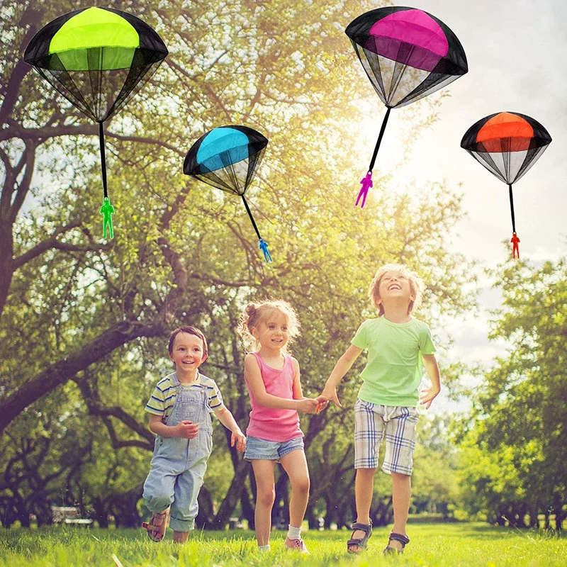 4Pc Hand Throwing Parachute Children Mini Parachute Outdoor Beach Toy Educational Parent Child Entertainment Toys