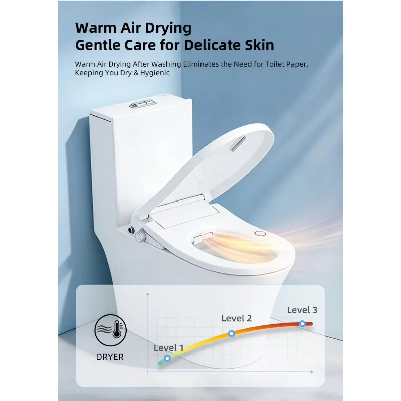STLF Automatic self-cleaning heated toilet cover Smart electronic PP Smart toilet seat cover with remote control function