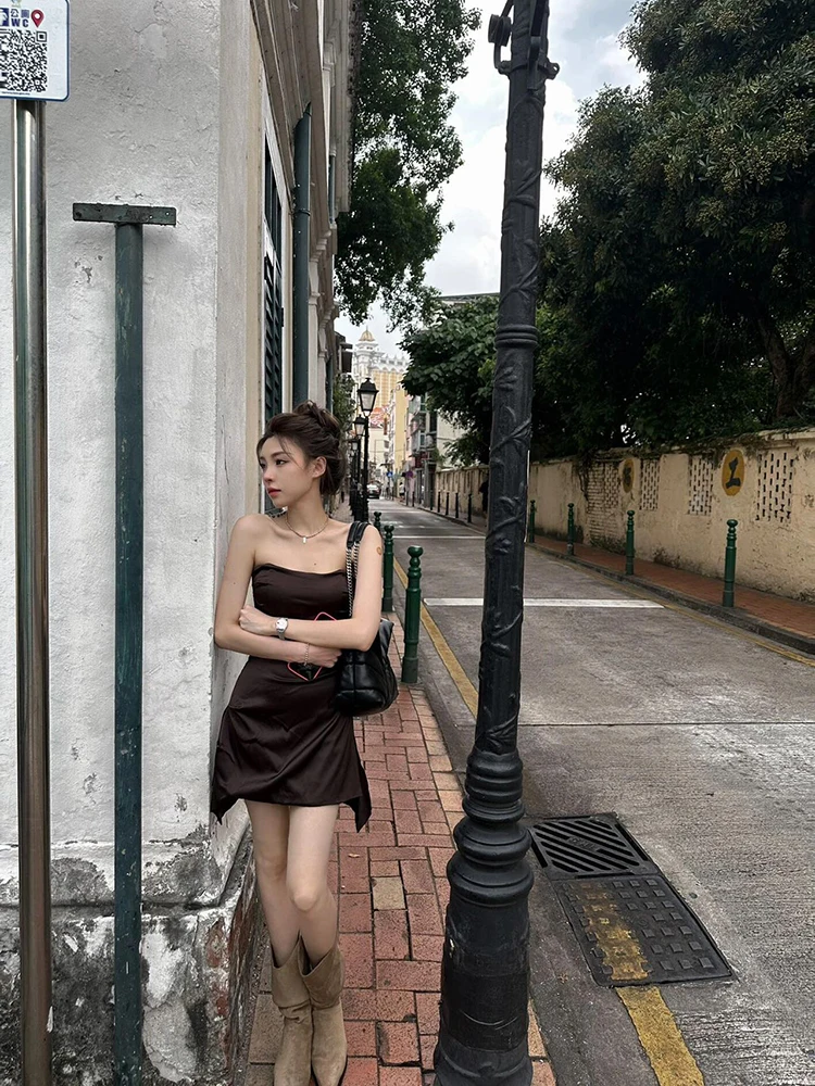 

Усовершенствованная сексуальная женская летняя утягивающая юбка трапециевидной формы Fibone Strapl Dr, мягкая полиэфирная ткань с высокой талией