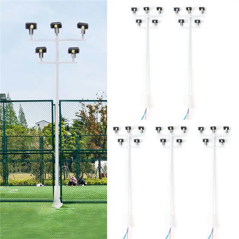 B05C-10PCS HO Schaal Model Verlichting Toren 3V Trein Licht Spoorweg LED Plaza Lampen Gebouw Landschap Layout Model accessoires