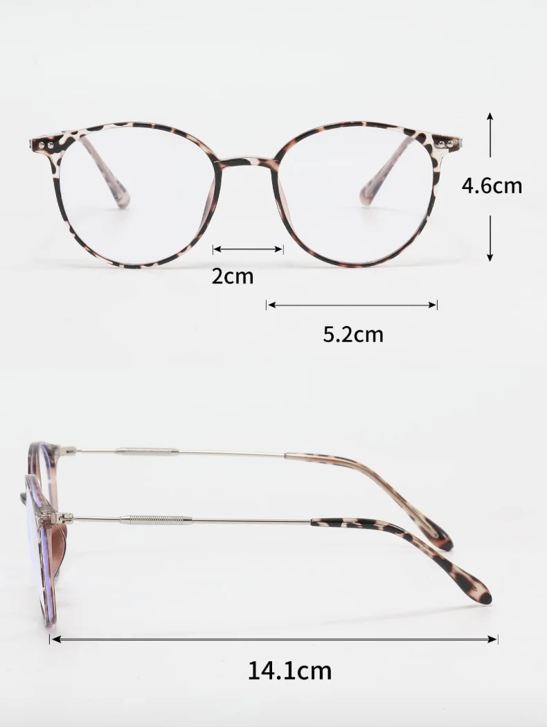 1pc Women's Round Daily Multifunctional Color-Changing Minimalist Fashion Plano Lens Glasses, suitable for going out, school, and work