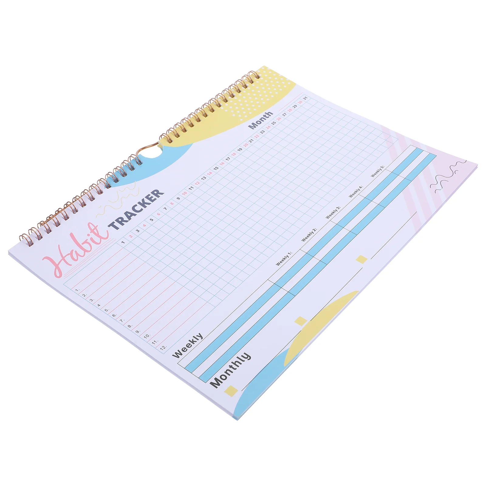 Record Planner Habit Tracker Calendar No Date Goal Journal Monthly Undated Paper Workout Fitness Calendars