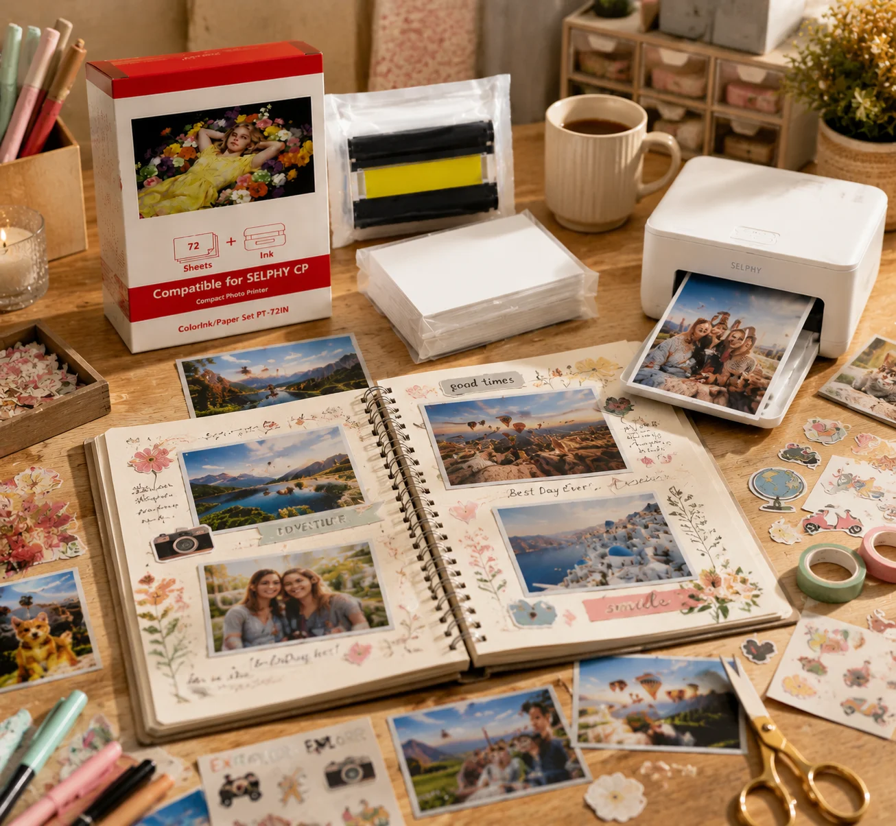 Vivid Color Canon SELPHY CP Photo Printer with Ink, Great for Travel, Birthday, Wedding Parties, DIY Scrapbooks, Family Memories