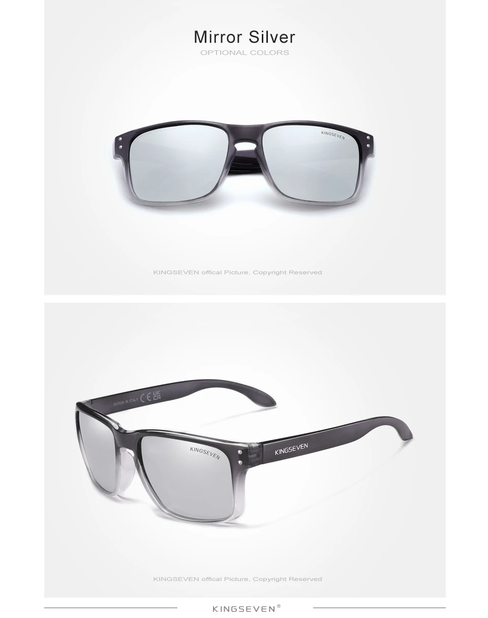 KINGSEVEN Marke Platz Retro TR90 Polarisierte Sonnenbrille Frauen Männer Carbon Faser Muster Design Outdoor Sport Brillen – Detail 6