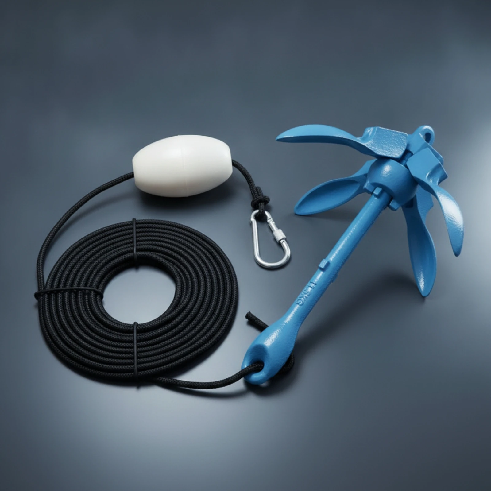 Folding Anchor Kit with Buoy and Rope Compact Portable Boat Anchor Kit with Storage Bag for Kayak Fishing view 6