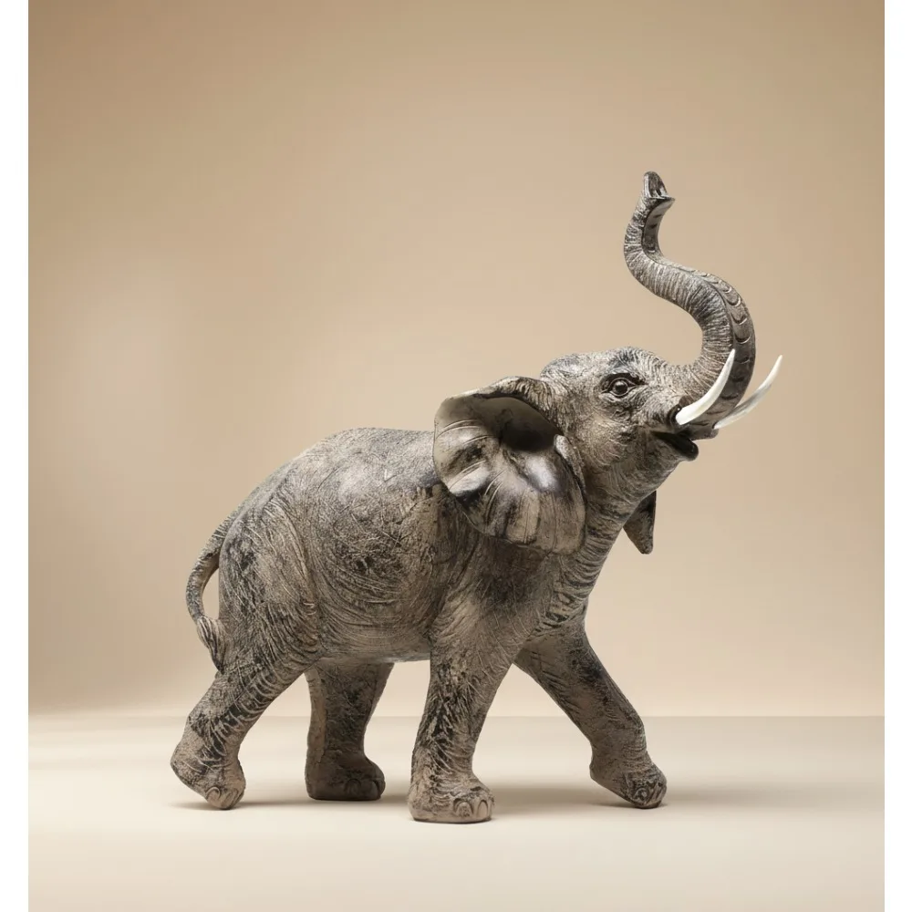 

Большая 13-дюймовая статуя африканского слона со стволом, скульптура домашнего декора, подарок для женщин
