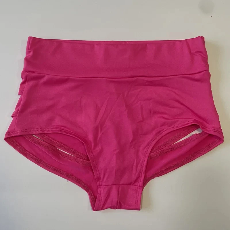 Pantalones Cortos Sexys de Cintura Alta Elásticos para Baile, Shorts Populares para Pole Dance en Varios Colores con Diseño Calado, Ropa de Pole Dance para Mujer