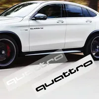 2Pcs Car Body Trunk Bumper Badge Side Window Decoration Sticker For Audi Quattro A3 A1 A4 B8 B7 A6 C7 A5 A7 A8 C6 Q2 Q3 Q5 Q7 Q8