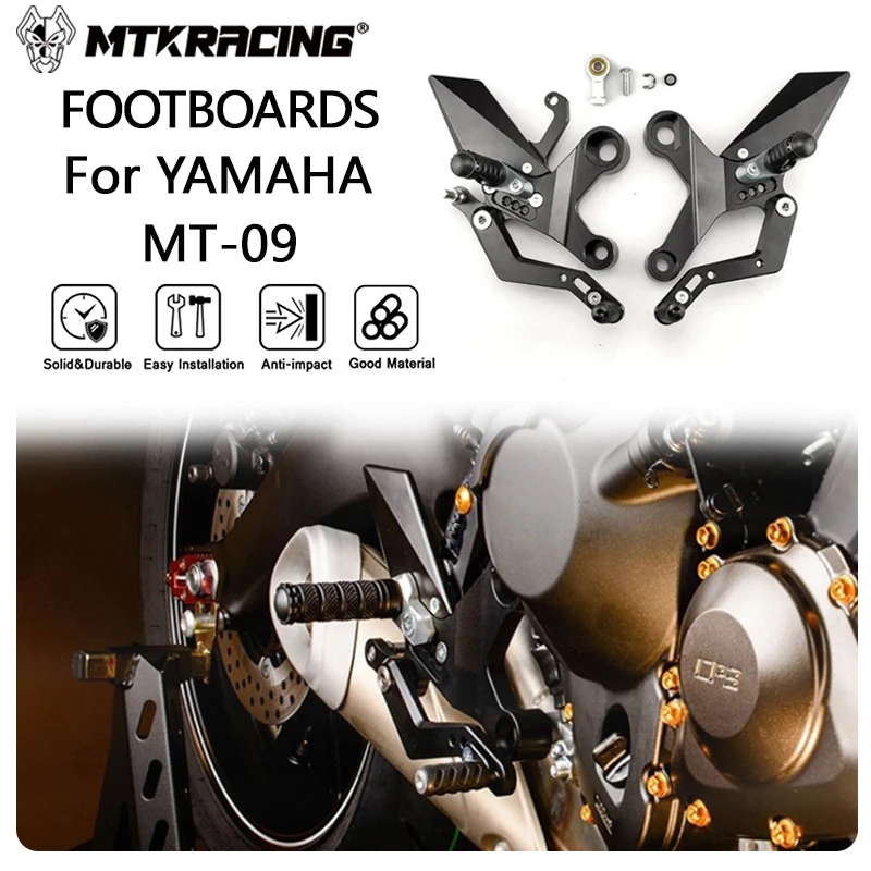 MTKRACING FOOTBOARDS  For YAMAHA MT-09 13-20 Tracer 900 18-20 Rear Sets Pedal Adjustable Rearsets Footpegs Shift Lever Brake Kit