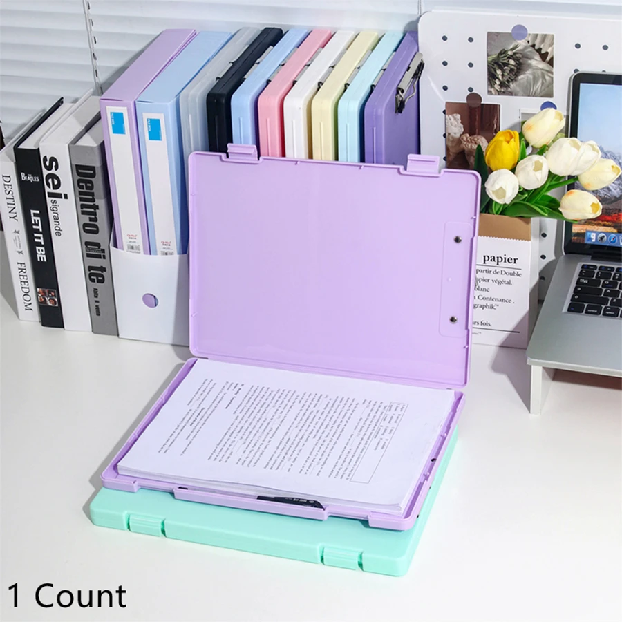 A4 Multi-functional File Folder Desktop Test Paper Organizer Office Document Board Folder Storage Box Writing Board, Office