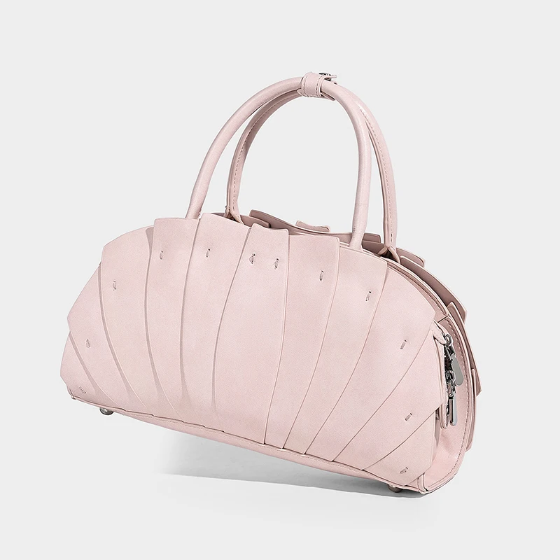 Fächerförmige Lotusblatt-Rüschen-Umhängetasche, Handgefertigte Patchwork-Tragetasche für Damen, Designer Trendige Pendler-Boho-Chic-Handtasche – Detail 17