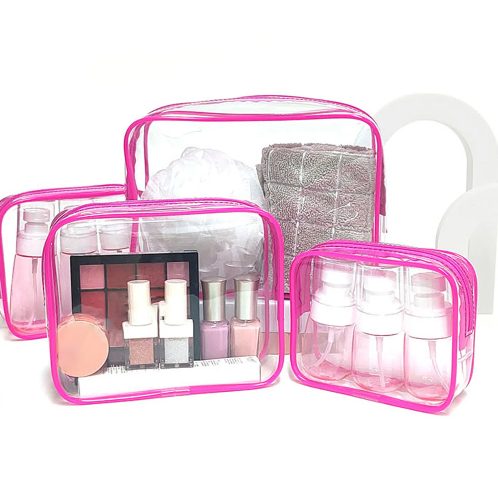 Transparent Travel Cosmetic Bag Set Lightweight Travel Makeup Cosmetic Bags Toiletry Organizer for Accessories