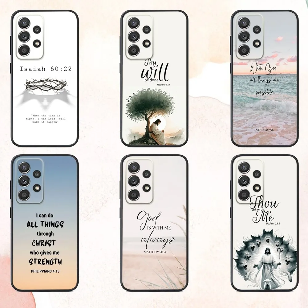 

Jesus Bible Verse Phone Case For Samsung S25,S24,S21,S22,S23,S30,Ultra,S20,Plus,Fe,Lite,Note,10,9,5G Black Cover