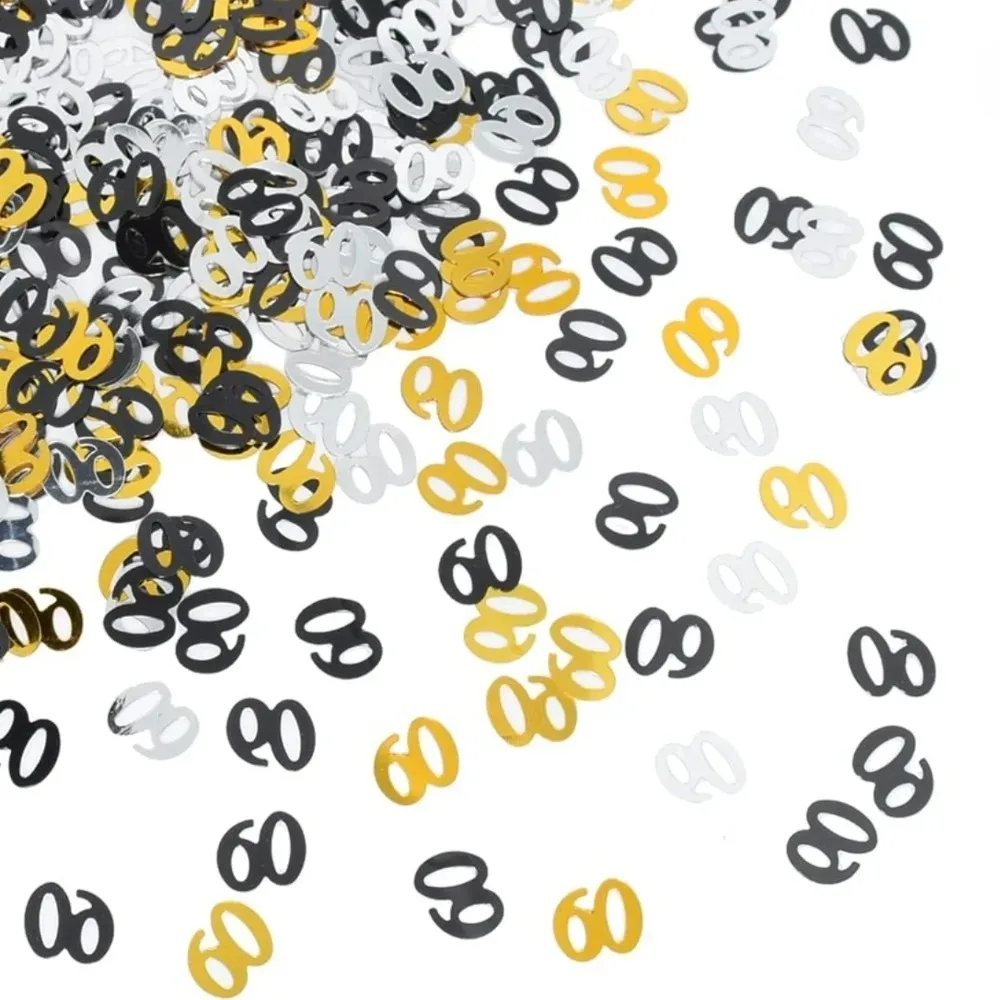 زينة طاولة حفلات أعياد الميلاد السعيدة باللون الذهبي لتزيين سطح الطاولة مع قطع قصاصات احتفالية لجو الحفلات #5