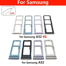 Sim SD Card Tray For Samsung A52 A72 A32 SIM Chip Holder Slot Adapter Drawer Part