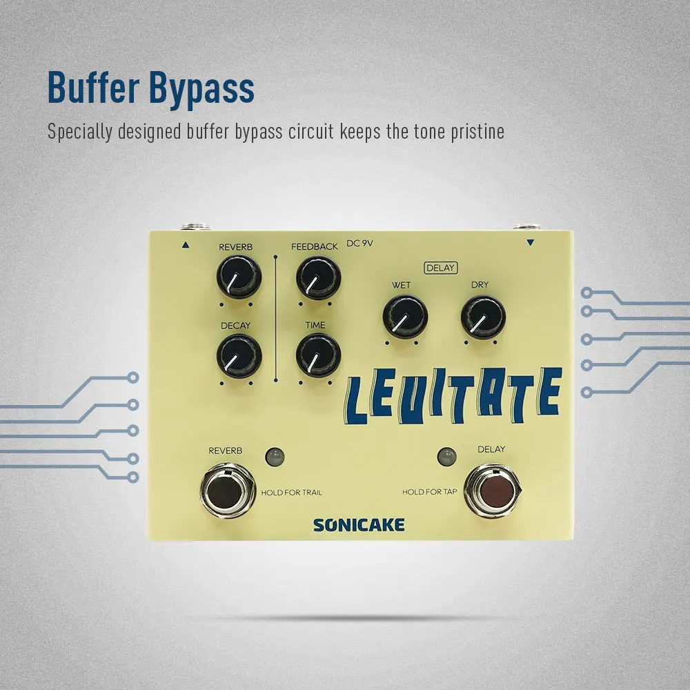 SONICAKE Levitate Digital Delay and Reverb 2 في 1 شحن دواسة تأثيرات الجيتار من الولايات المتحدة #5