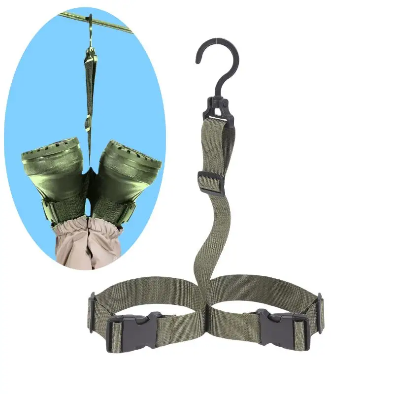 1Pcs Rain Shoes Hanger Strap Belt Drying Rack Storage Winter Fishing Accessories Adjustable Strap Fishing Wader Boots Hanger