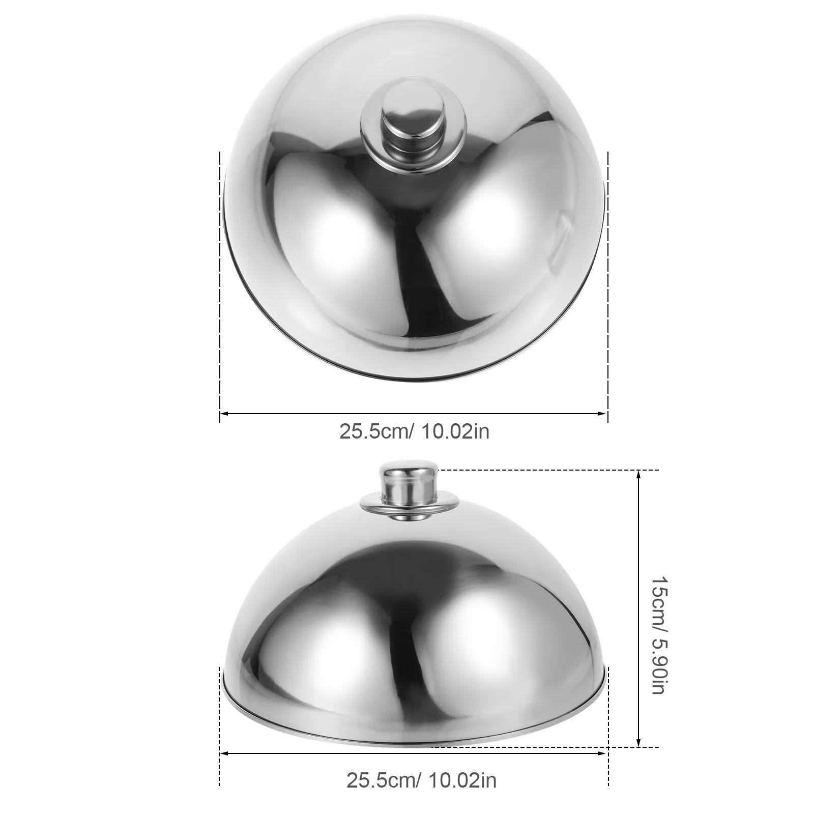 Stainless Steel Food Protecting Dome Cover Round Serving Dish Lid for Flat Top Griddle Grill Barbecue Cookouts Catering Camping