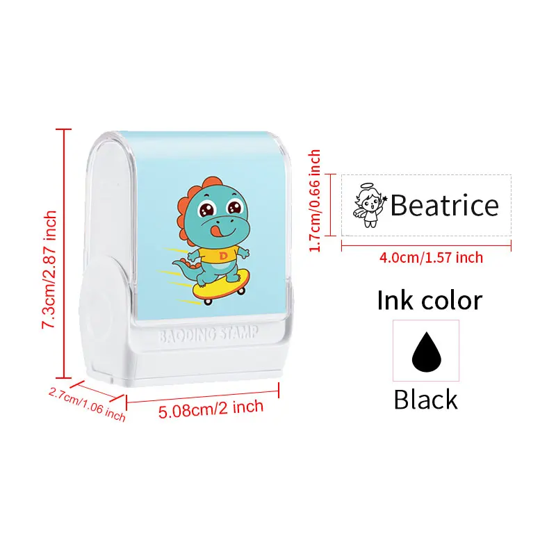 Personalized Children Stamp - Custom Engraved Waterproof Stamp for School Supplies, Kindergarten Name Stamp, Student Gift
