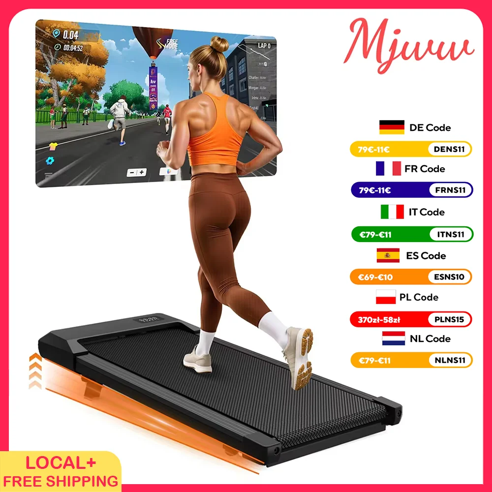 Tapis de course pliable MJWW avec inclinaison de 6 %, vitesse de 3,8 mph/6 km/h, écran LCD, surveillance par application, moteur 3,0 CV, machine d'exercice pour la maison