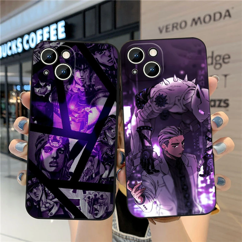 Anime JoJo Cool For Apple iPhone 15 14 13 12 Mini 11 XS XR X 8 7 Pro Max Plus Soft Silicone Black Phone Case