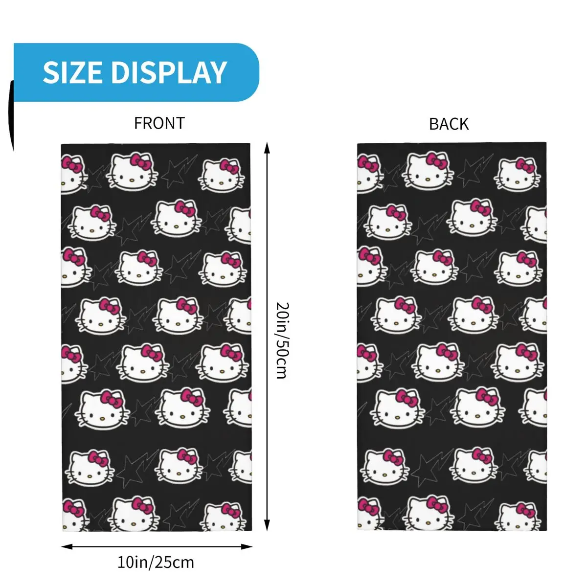 Hello Kitty Bandana máscara de ciclismo, pasamontañas de protección para viajes, estampado, calentador de cuello, máscaras faciales, moda