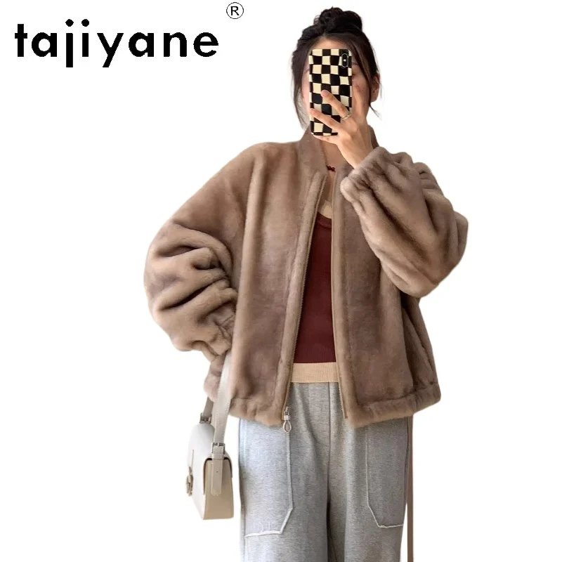 

TAJIYANE 100% Natural Merino Wool Sheepskin Fur Coat Woman Premium Luxury Short Outerwears Winter Women Clothes 2025 ropa mujer
